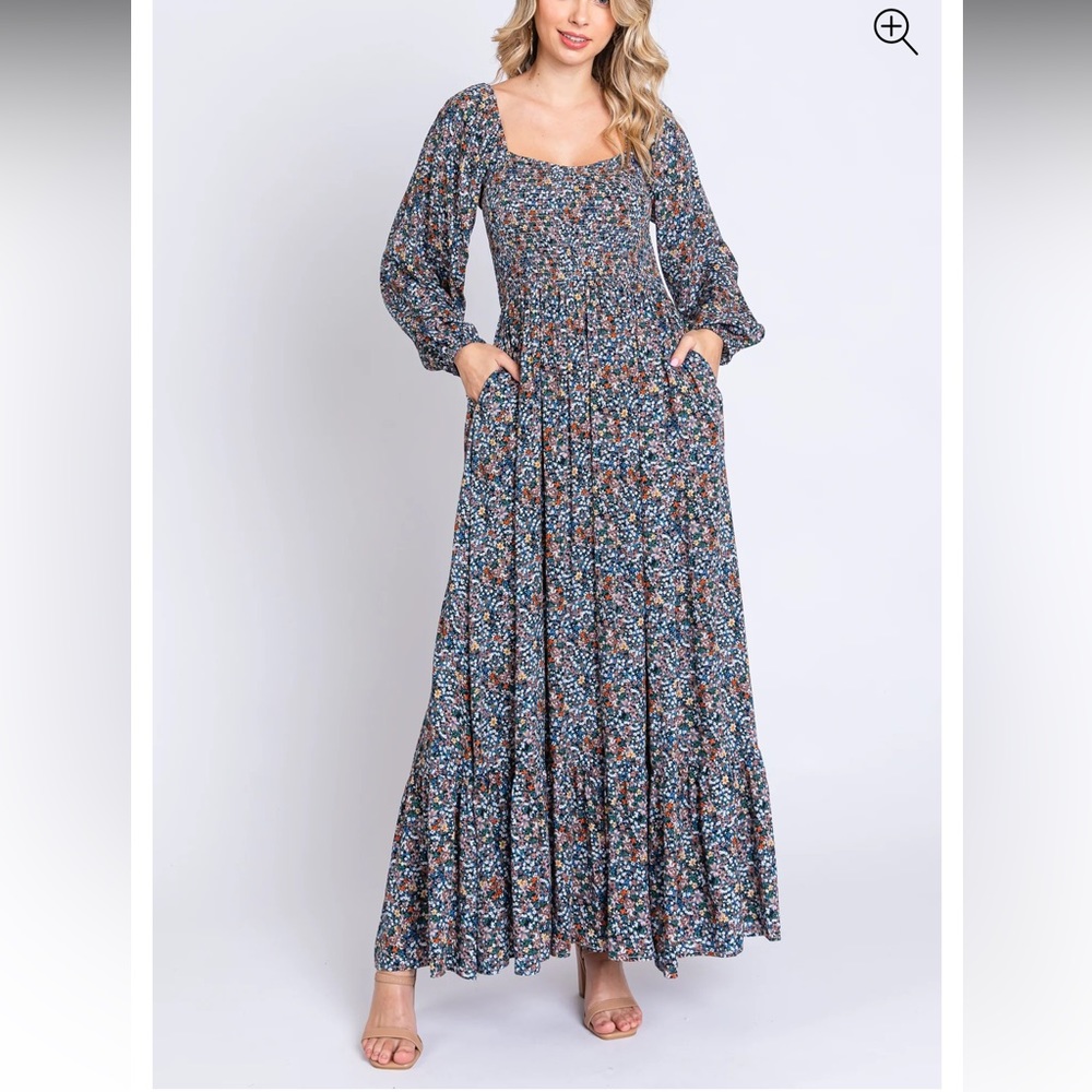 Pinkblush Blue Floral Maxi Dress
